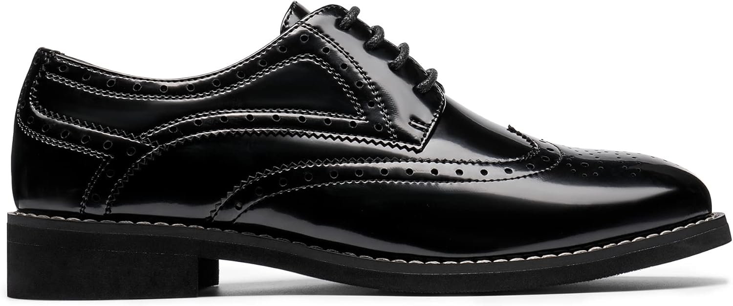 Women's Classic Oxfords Lace Up Business Formal Wingtip Brogue Dress Shoes - Image 2