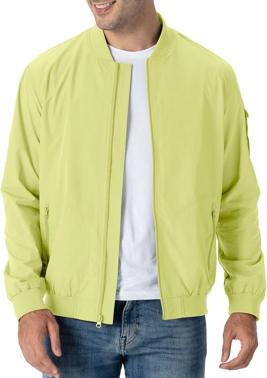 Men's Lightweight Bomber Jacket Causal Fashion Flight Windbreaker Light Jacket