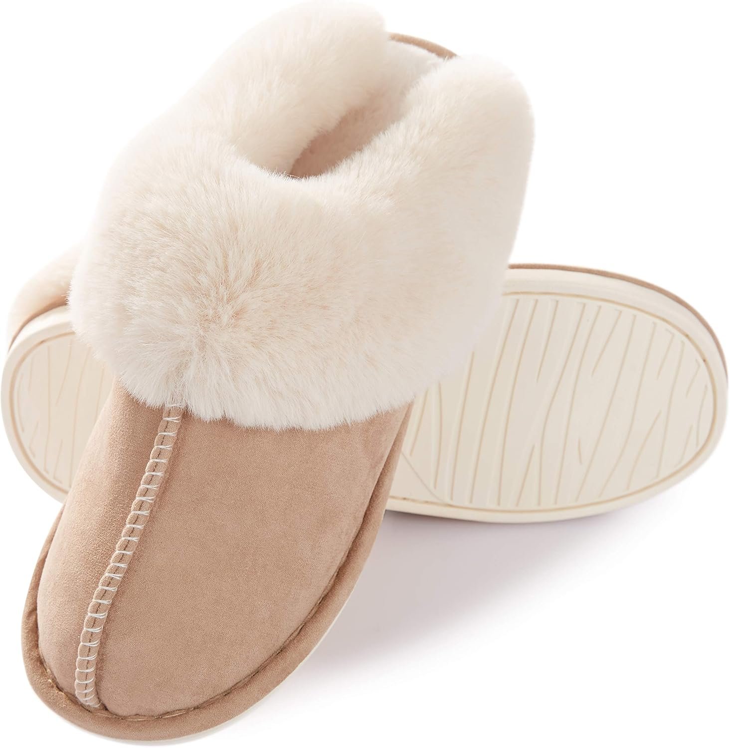 Women Slipper with Memory Foam Fluffy Soft Warm Slip On House Slippers Anti-Skid Cozy Plush for Indoor Outdoor - Image 2