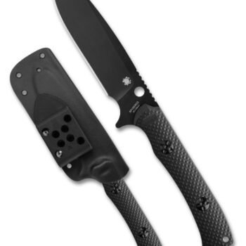 Spyderco Skoli Fixed Knife Black G-10 Black 9Cr18Mov Stainless Steel Blade W/Sheath